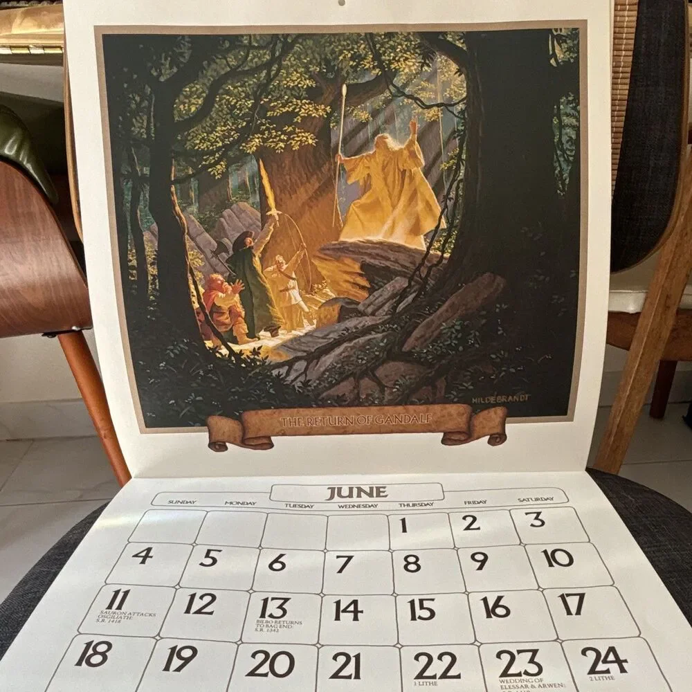 New J.R.R. Tolkien 1978 Calendar, Brothers Hildebrandt Illustrations & Envelope
